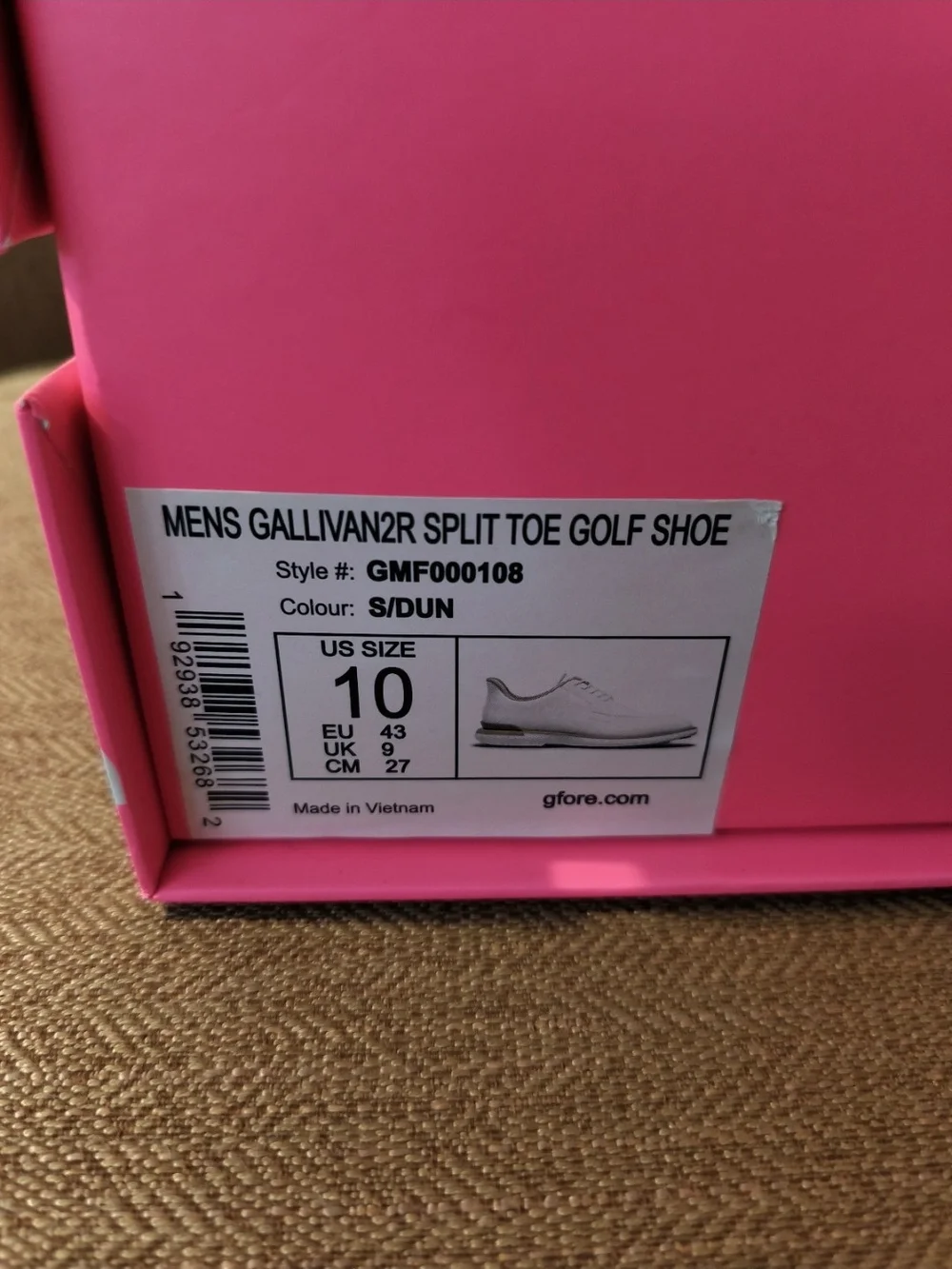 G/FORE Men's White Leather Split Toe Golf Shoes